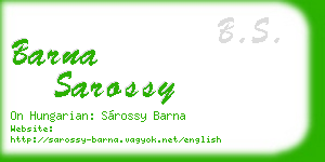 barna sarossy business card